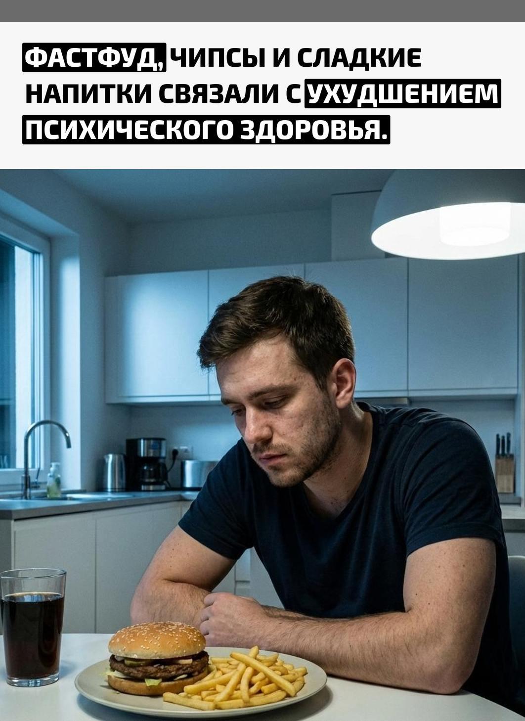 Учёные опубликовали исследование в журнале Frontiers in Nutrition, где указали, что ультрапереработанные продукты могут негативно сказываться на психике.