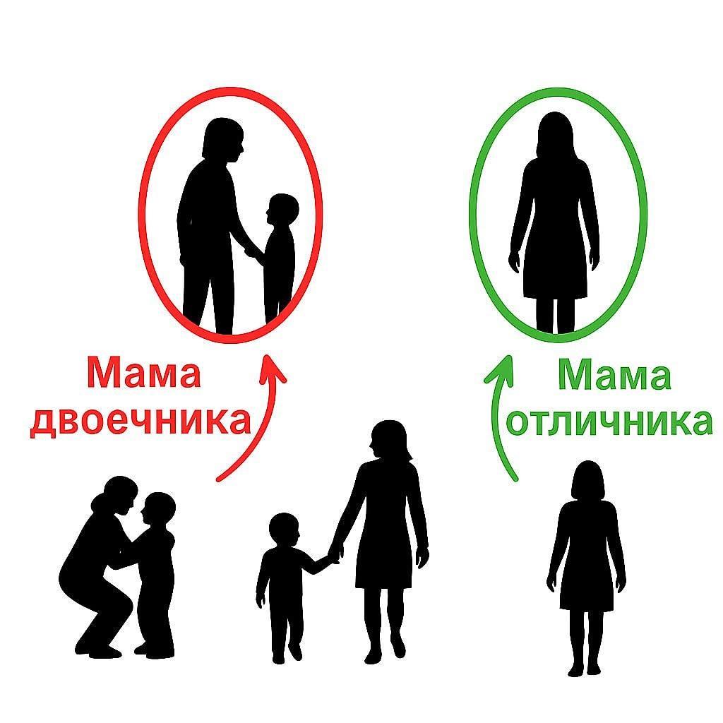 Мама двоечника — сидит над тетрадью: «Опять криво написал! Переписывай».