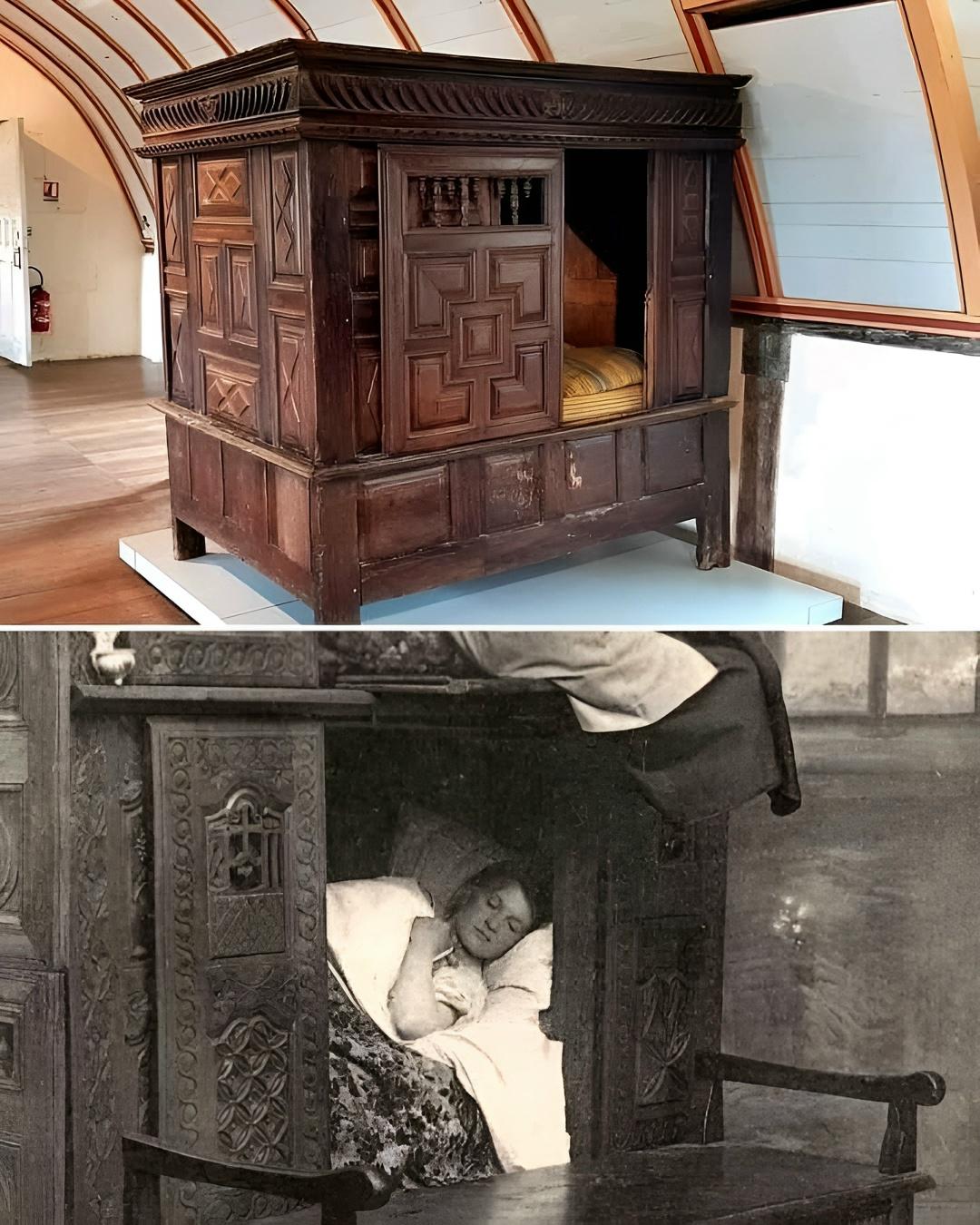 Примерно 600 лет назад в Европе большую популярность завоевали кровати-кабинеты