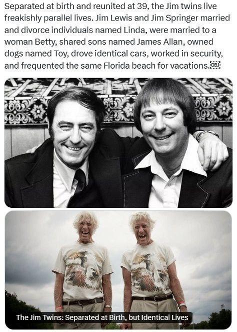 Близнецов Джима Льюиса и Джима Спрингера разлучили, когда им исполнилось всего 4 недели от роду